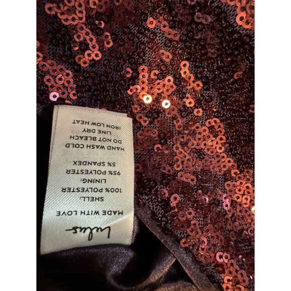 Lulus Purple Wine Sequined Long Puff Sleeve Cropped Top M Medium NEW - Picture 13 of 16